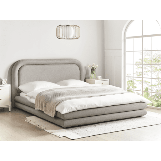 Beliani Cama de água Linho sintético LAVARDENS