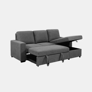Sofá-cama Luke Chaise Longue 234cm Cinza Escuro