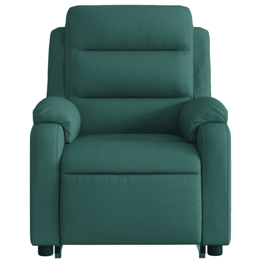 vidaXL Poltrona reclinável elevatória elétrica tecido verde-escuro vidaXL Poltrona reclinável elevatória elétrica tecido verde-escuro