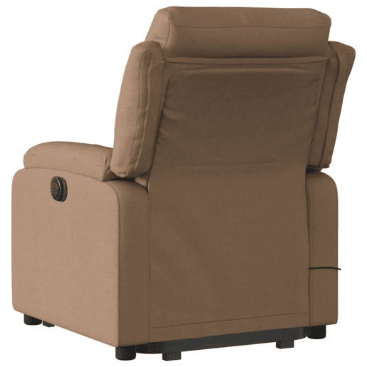 vidaXL Poltrona reclinável massagens tecido castanho