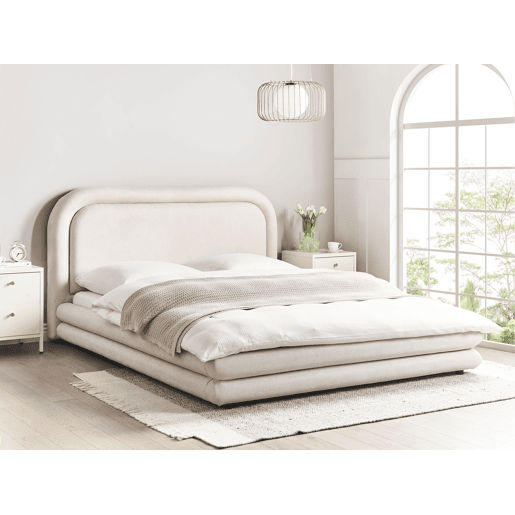 Beliani Cama de água Linho sintético LAVARDENS
