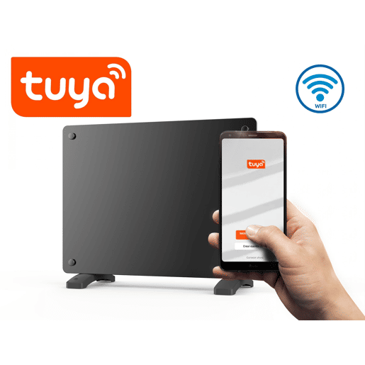 Radiador com painel de vidro e controlo WiFi App
