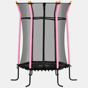 HOMCOM Trampolim para Crianças acima de 3 Anos Cama Elástica Infantil com Rede de Segurança e Estrutura de Aço para Interiores e Exteriores Carga 50kg Ø163,5x190 cm Rosa