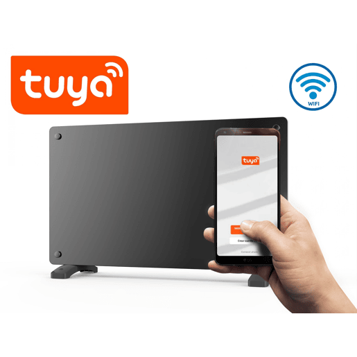 Radiador com painel de vidro e controlo WiFi App Radiador com painel de vidro e controlo WiFi App