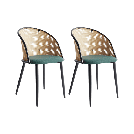 Conjunto de 2 cadeiras de jantar CORNELL Metal Verde Conjunto de 2 cadeiras de jantar CORNELL Metal Verde