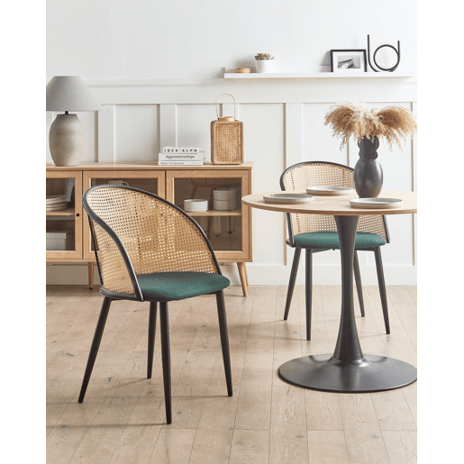 Conjunto de 2 cadeiras de jantar CORNELL Metal Verde Conjunto de 2 cadeiras de jantar CORNELL Metal Verde