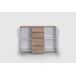 Comoda Aparador Joana 2 Puertas y 4 Cajones 120 Comoda Aparador Joana 2 Puertas y 4 Cajones 120 Blanco/ Gris
