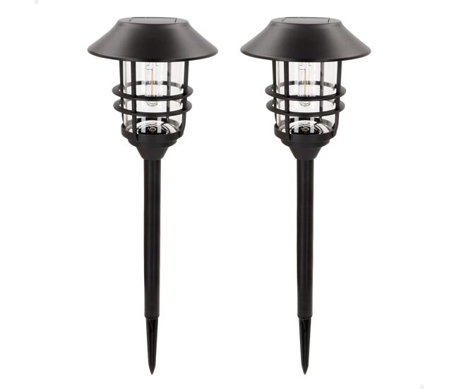 Aktive set de 2 balizas led solares luz cálida 6 lúmenes ip44