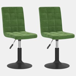 vidaXL Cadeiras de jantar giratorias 2 pcs veludo verde-escuro