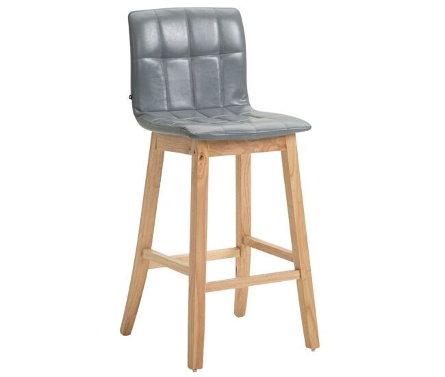 Taburete de bar bregenz simil cuero gris 50x47x106 cm