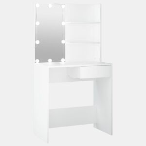 vidaXL Toucador com LEDs 74,5x40x141 cm branco