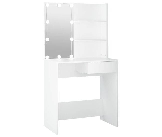 Vidaxl tocador con led blanco 74,5x40x141 cm