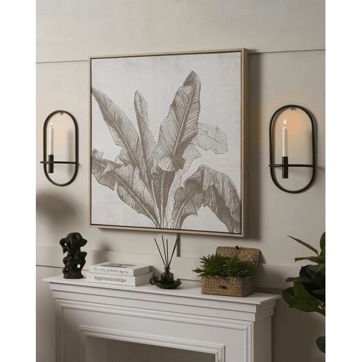 Conjunto de 2 castiçais de parede CAVIANA Metal 38 cm Preto