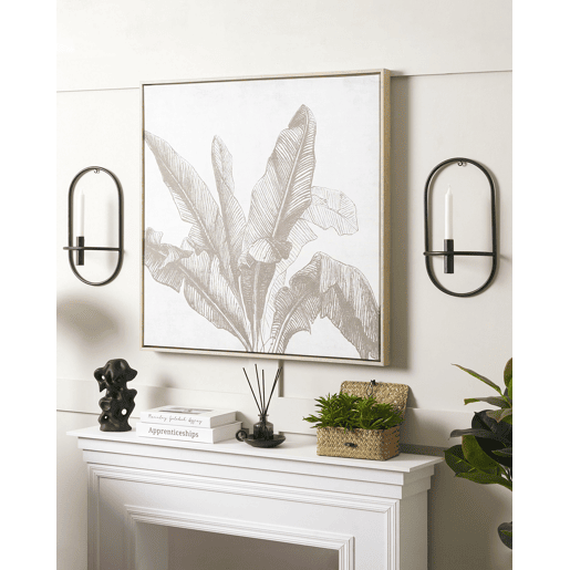 Conjunto de 2 castiçais de parede CAVIANA Metal 38 cm Preto