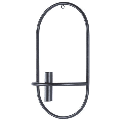 Conjunto de 2 castiçais de parede CAVIANA Metal 38 cm Preto