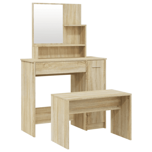 vidaXL Conjunto toucador 86,5x35x136 cm cor carvalho sonoma