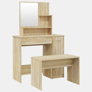 vidaXL Conjunto toucador 86,5x35x136 cm cor carvalho sonoma