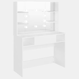 vidaXL Mesa de maquilhagem c luzes LED 100x40x135 cm MDF branco