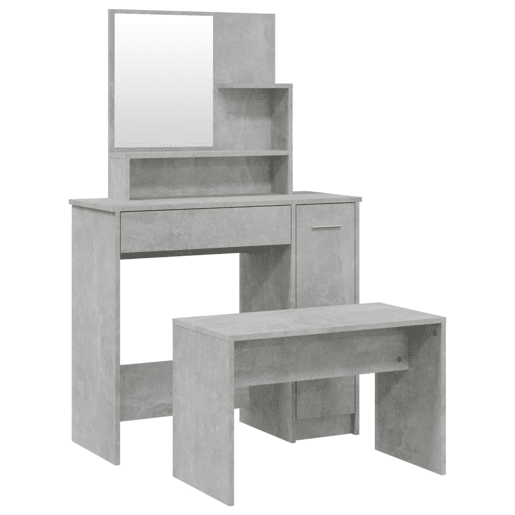 vidaXL Conjunto toucador 86,5x35x136 cm cinzento cimento