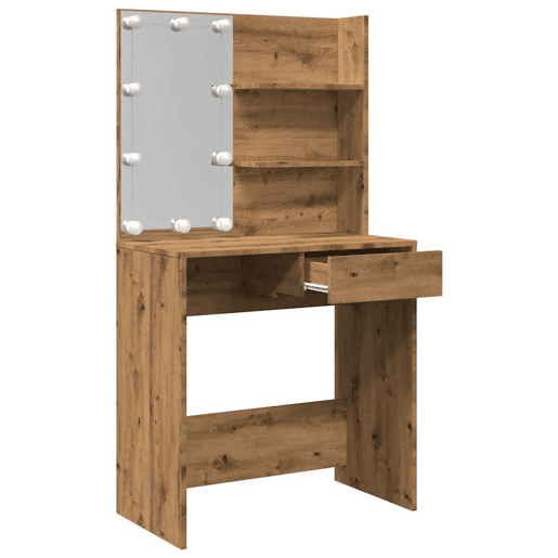 vidaXL Toucador com luzes LED 74,5x40x141 cm cor carvalho artisiano