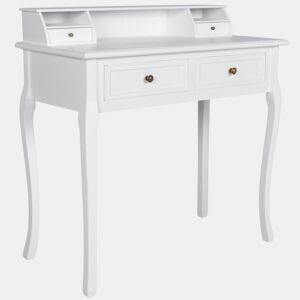 Mesa de maquiagem de madeira simples branca