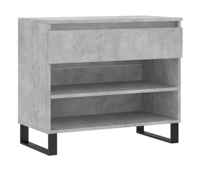 Vidaxl mueble zapatero madera contrachapada gris hormigón 70x36x60 cm
