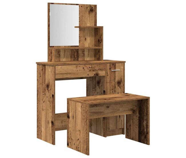 Vidaxl tocador de madera antigua de ingeniería
