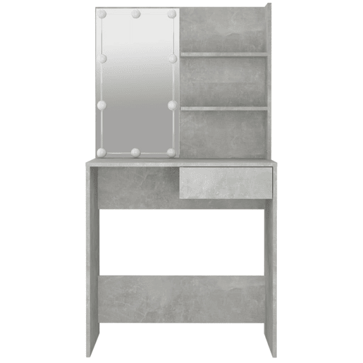 vidaXL Toucador com LEDs 74,5x40x141 cm cinzento cimento