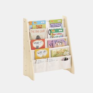 Estante infantil para crianças com 4 prateleiras e 3 bolsos Estante infantil standard 63 x 28 x 76 cm KMB50-N SoBuy PT