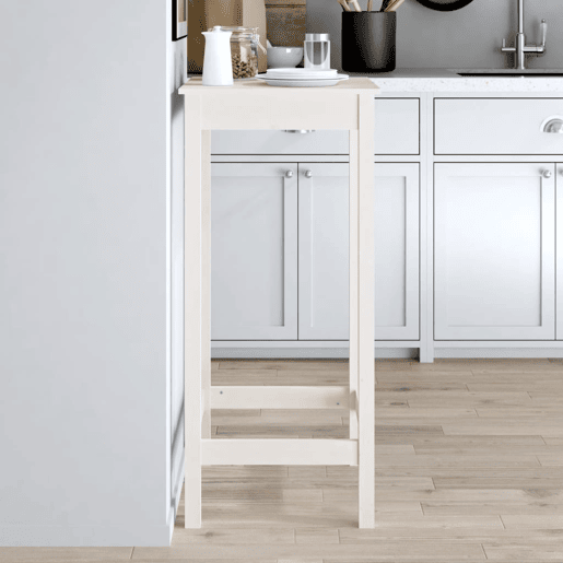 vidaXL Mesa de bar 50x50x110 cm madeira de pinho maciça branco
