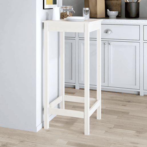 vidaXL Mesa de bar 50x50x110 cm madeira de pinho maciça branco