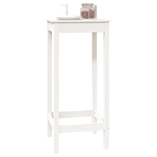 vidaXL Mesa de bar 50x50x110 cm madeira de pinho maciça branco