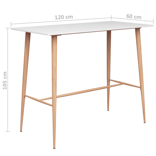 vidaXL Mesa de bar 120x60x105 cm branco vidaXL Mesa de bar 120x60x105 cm branco