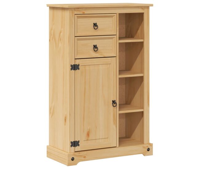 Vidaxl armario de baño corona madera maciza de pino 70x33x110 cm