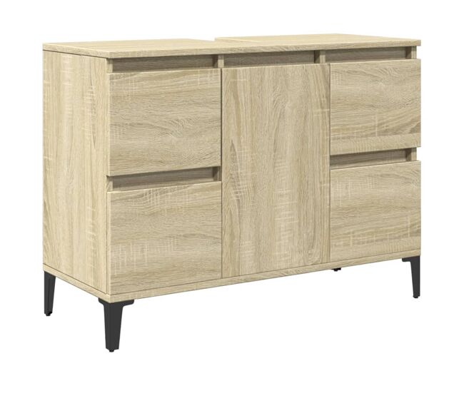 Vidaxl armario de lavabo madera contrachapada roble sonoma 80x33x60 cm