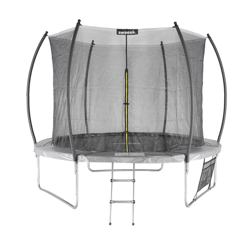 Trampolim 305cm com rede interna e pacote de acessórios, Mars Inner XXL, Cinza, 303x303x76 cm