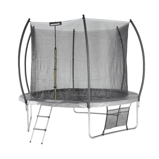 Trampolim 305cm com rede interna e pacote de acessórios, Mars Inner XXL, Cinza, 303x303x76 cm
