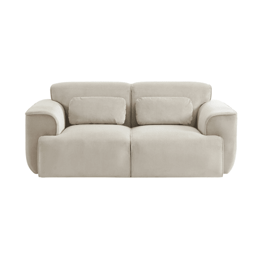 Sofá de bombazina em veludo canelado fino, 2 lugares, Wallas veludo canelado, Cinza bege, 178x97.5x73 cm