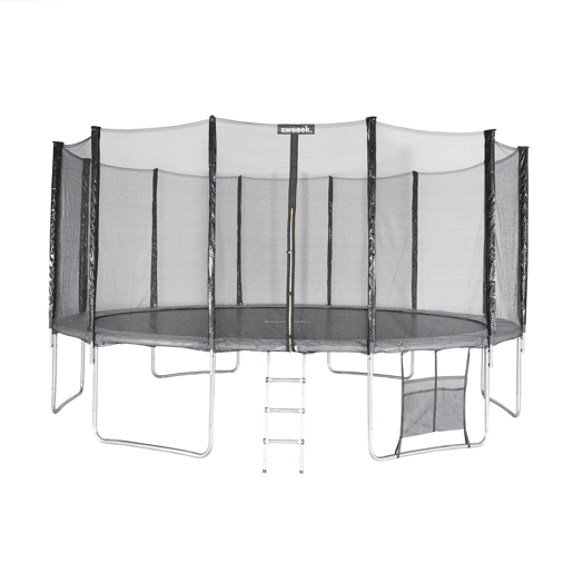 Trampolim com pacote de acessórios, 490cm Cinza - 490x490x270 cm