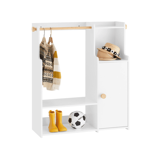 Cabide Infantil Prateleira para Quarto Infantil com 2 Compartimentos e 1 Porta 94 x 35 x 110 cm KMB110-W SoBuy PT