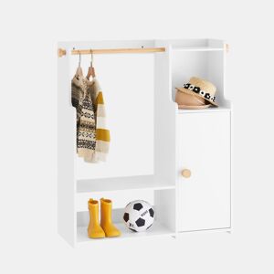 Cabide Infantil Prateleira para Quarto Infantil com 2 Compartimentos e 1 Porta 94 x 35 x 110 cm KMB110-W SoBuy PT