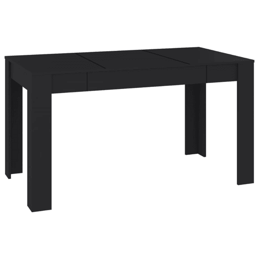 vidaXL Mesa de jantar 140x74,5x76 cm contraplacado preto vidaXL Mesa de jantar 140x74,5x76 cm contraplacado preto