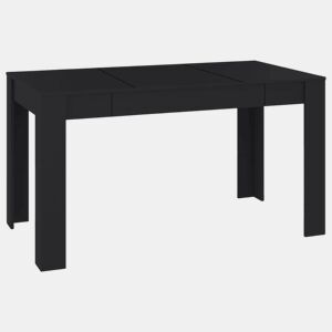 vidaXL Mesa de jantar 140x74,5x76 cm contraplacado preto