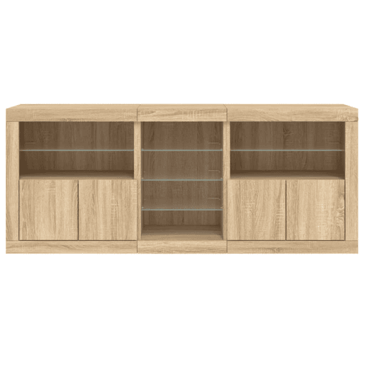 vidaXL Aparador com luzes LED 162x37x67 cm carvalho sonoma vidaXL Aparador com luzes LED 162x37x67 cm carvalho sonoma