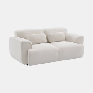 Sofá de 2 lugares em tecido bouclette, Wallas boucle, Boucle branco, 178x97.5x73 cm