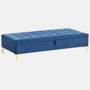 Repousa-pés com arrumação ABERDEEN Veludo Azul marinho