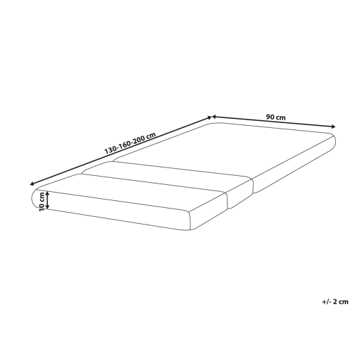 Colchão de espuma para cama extensível CLEVER Firmeza intermédia 90 x 130160200 cm