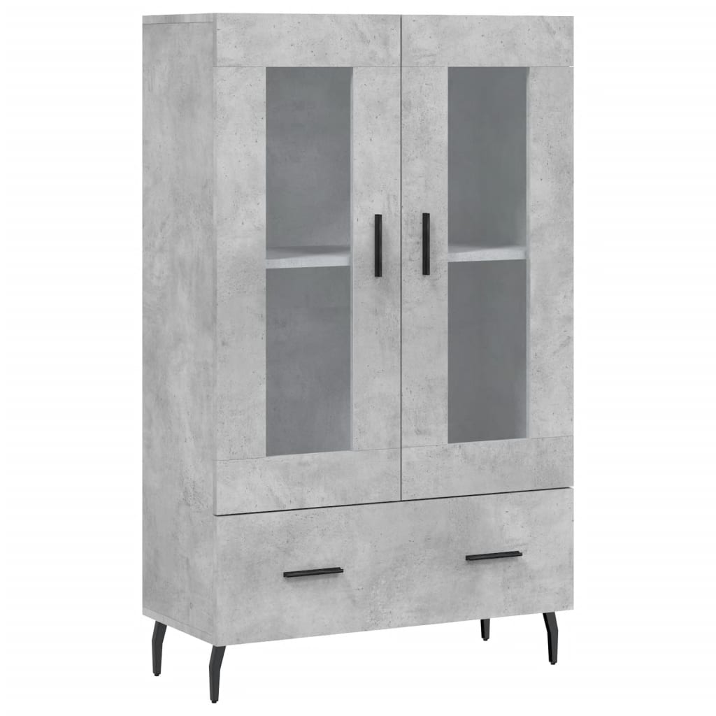 Vidaxl aparador alto madera de ingeniería gris hormigón 69,5x31x115 cm