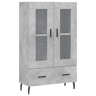 vidaXL Aparador alto 69,5x31x115 cm derivados de madeira cinza-cimento