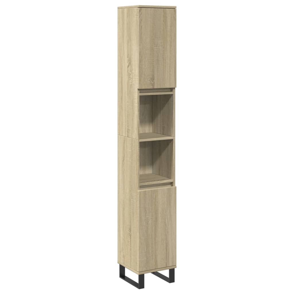 Vidaxl armario de baño madera contrachapada roble sonoma 30x30x190 cm